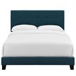 Pemberly Row Full Modern Upholstered Polyester Fabric Bed in Azure Blue