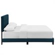 Pemberly Row Full Modern Upholstered Polyester Fabric Bed in Azure Blue