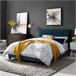 Pemberly Row King Modern Upholstered Polyester Fabric Bed in Azure Blue