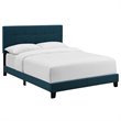 Pemberly Row King Modern Upholstered Polyester Fabric Bed in Azure Blue