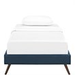 Pemberly Row Fabric Upholstered/Solid Wood Frame Twin Platform Bed in Azure