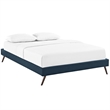 Pemberly Row Fabric Upholstered/Solid Wood Frame Full Platform Bed in Azure