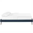 Pemberly Row Fabric Upholstered/Solid Wood Frame Full Platform Bed in Azure