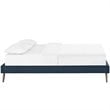 Pemberly Row Fabric Upholstered/Solid Wood Frame Queen Platform Bed in Azure