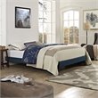Pemberly Row Fabric Upholstered/Solid Wood Frame Queen Platform Bed in Azure