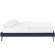 Pemberly Row Fabric Upholstered/Solid Wood Frame Queen Platform Bed in Azure