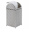 Pemberly Row Modern Aluminum and FE Wicker Trash Can in Gray