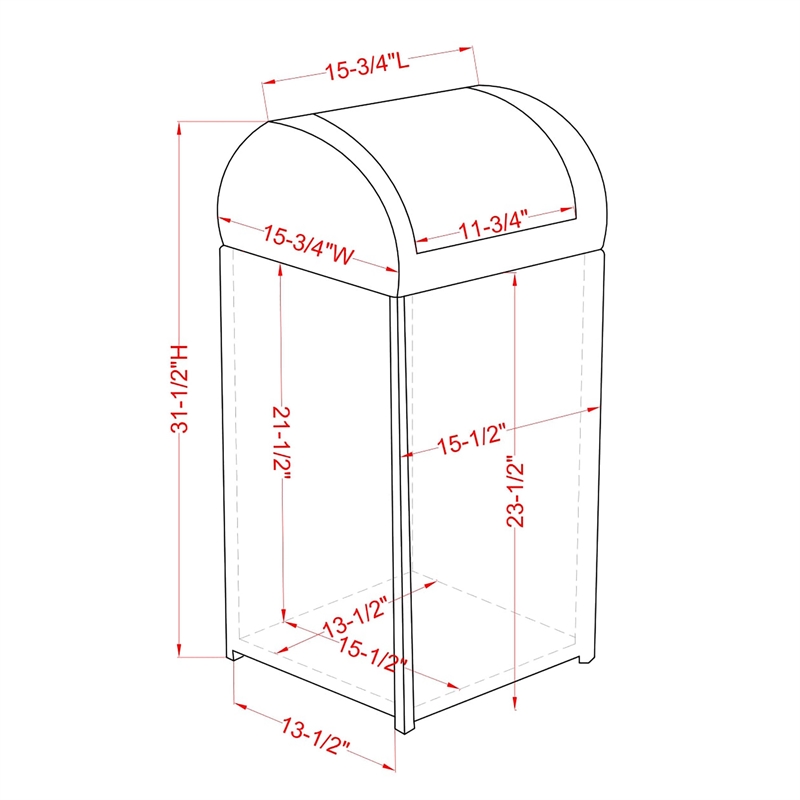 Pemberly Row Modern Aluminum and FE Wicker Trash Can in Gray