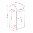 Pemberly Row Modern Aluminum and FE Wicker Trash Can in Gray
