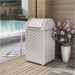 Pemberly Row Modern Aluminum and FE Wicker Trash Can in Gray