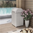 Pemberly Row Modern Aluminum and FE Wicker Trash Can in Gray