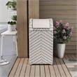 Pemberly Row Modern Aluminum and FE Wicker Trash Can in Gray