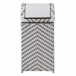 Pemberly Row Modern Aluminum and FE Wicker Trash Can in Gray