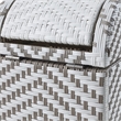 Pemberly Row Modern Aluminum and FE Wicker Trash Can in Gray