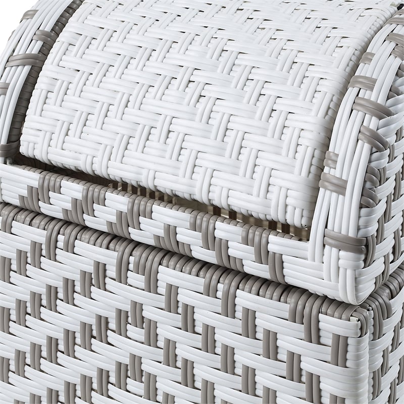 Pemberly Row Modern Aluminum and FE Wicker Trash Can in Gray