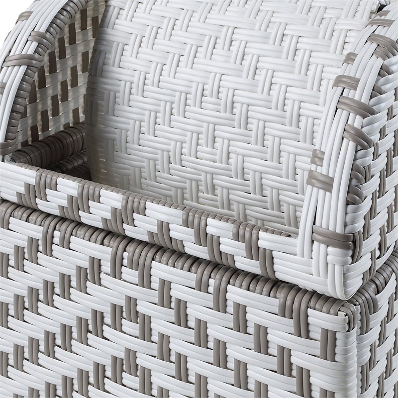 Pemberly Row Modern Aluminum and FE Wicker Trash Can in Gray