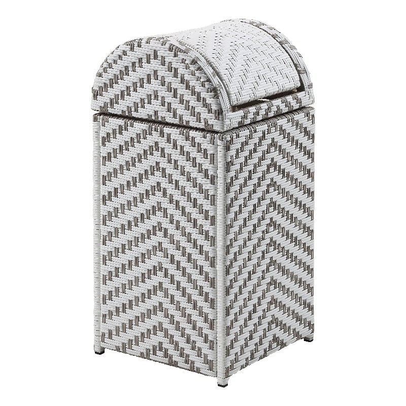 Pemberly Row Modern Aluminum and FE Wicker Trash Can in Gray