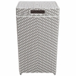Pemberly Row Contemporary Aluminum Patio Trash Cans in Gray (Set of 2)