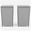 Pemberly Row Contemporary Aluminum Patio Trash Cans in Gray (Set of 2)