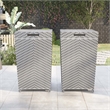 Pemberly Row Contemporary Aluminum Patio Trash Cans in Gray (Set of 2)