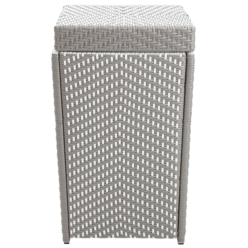 Pemberly Row Contemporary Aluminum Patio Trash Cans in Gray (Set of 2)