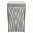 Pemberly Row Contemporary Aluminum Patio Trash Cans in Gray (Set of 2)