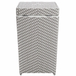 Pemberly Row Contemporary Aluminum Patio Trash Cans in Gray (Set of 2)