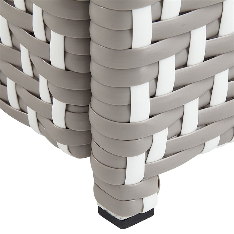 Pemberly Row Contemporary Aluminum Patio Trash Cans in Gray (Set of 2)