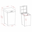 Pemberly Row Contemporary Aluminum Patio Trash Cans in Black (Set of 2)