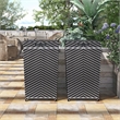 Pemberly Row Contemporary Aluminum Patio Trash Cans in Black (Set of 2)