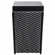 Pemberly Row Contemporary Aluminum Patio Trash Cans in Black (Set of 2)
