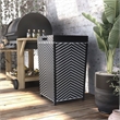 Pemberly Row Contemporary Aluminum Patio Trash Cans in Black (Set of 2)