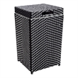 Pemberly Row Contemporary Aluminum Patio Trash Cans in Black (Set of 2)