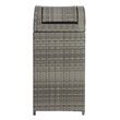 Pemberly Row Coastal Polyester Wicker/Steel Patio Trash Bin in Gray