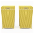 Pemberly Row Contemporary Aluminum Patio Trash Cans in Yellow (Set of 2)