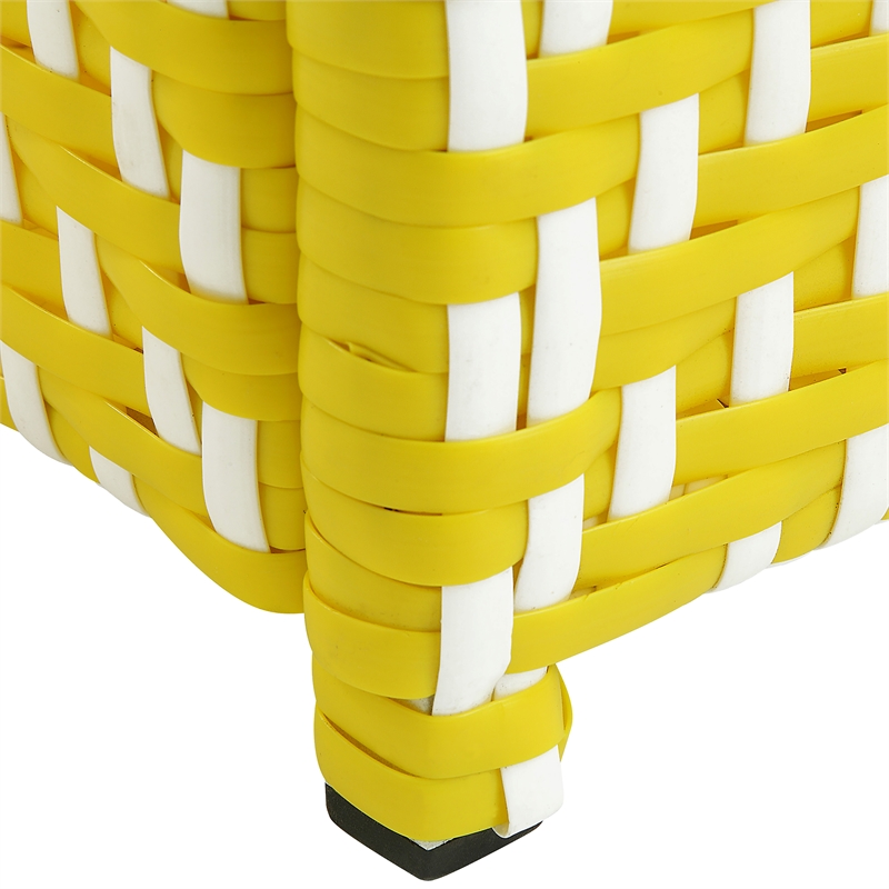 Pemberly Row Contemporary Aluminum Patio Trash Cans in Yellow (Set of 2)