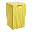 Pemberly Row Contemporary Aluminum Patio Trash Cans in Yellow (Set of 2)