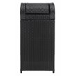 Pemberly Row Polyester Wicker/Steel Patio Trash Bin in Black