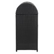 Pemberly Row Polyester Wicker/Steel Patio Trash Bin in Black