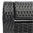 Pemberly Row Polyester Wicker/Steel Patio Trash Bin in Black