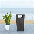 Pemberly Row Polyester Wicker/Steel Patio Trash Bin in Black