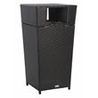 Pemberly Row Polyester Wicker/Steel Patio Trash Bin in Black