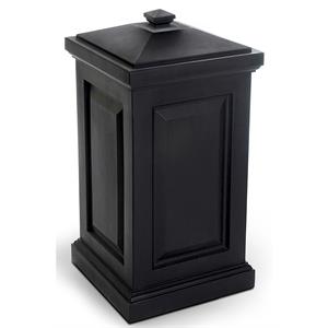 Pemberly Row Weatherproof Traditional Plastic Waste Bin in Black