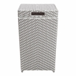 Pemberly Row Outdoor Aluminum & Wicker Outdoor Trash Can in Gray