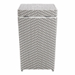 Pemberly Row Outdoor Aluminum & Wicker Outdoor Trash Can in Gray