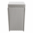 Pemberly Row Outdoor Aluminum & Wicker Outdoor Trash Can in Gray