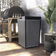 Pemberly Row Outdoor Aluminum & Wicker Outdoor Trash Can in Black