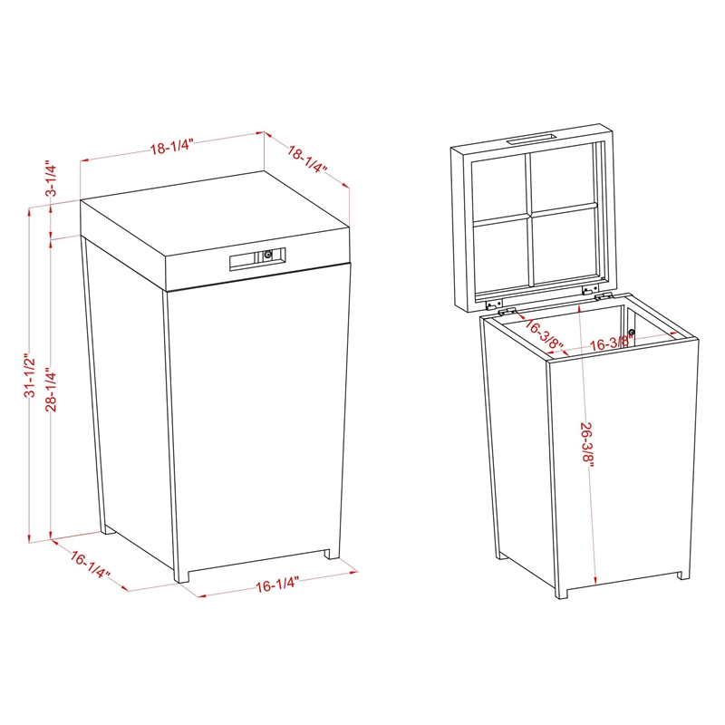 Pemberly Row Outdoor Aluminum & Wicker Outdoor Trash Can in Black