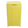 Pemberly Row Outdoor Aluminum & Wicker Outdoor Trash Can in Yellow