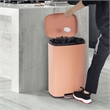 Pemberly Row 13 Gallon Stainless Steel Step Foot Pedal Trash Can in Pink